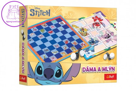 Dáma a Mlýn Lilo & Stitch společenská hra v krabici 29x19x4 cm