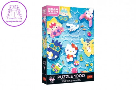 Puzzle Premium Plus: Letní vibrace Hello Kitty 1000 dílků 48x68,3cm v krabici 27x40x6cm