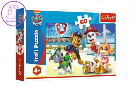 Puzzle Ve světě štěňat Tlapková patrola/Paw patrol  33x22cm 60 dílků v krabici 21x14x4cm