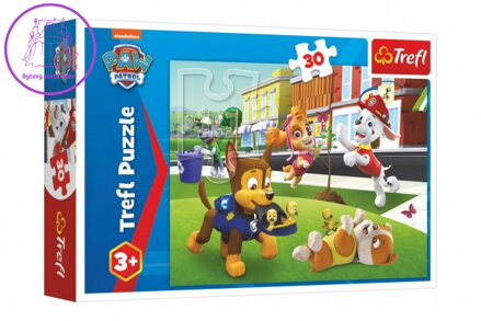 Puzzle Tlapková patrola/Paw patrol 27x20cm 30 dílků v krabičce 21x14x4cm