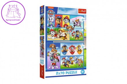 Puzzle 2x70 Tlapková patrola/Paw Patrol 27,5x18cm v krabici 19x29x4cm