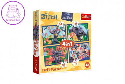 Puzzle 4v1 Život ve Šmoulí vesnici 28,5x20,5cm v krabici 28x28x6cm