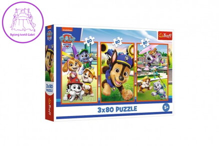 Puzzle 3x80 Psí gang Tlapková patrola/Paw Patrol  18x27,5cm v krabici 29x19x4cm