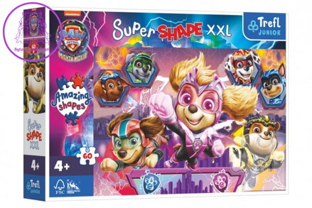 Puzzle Šťastní psi 60 XXL Super Shape Tlapková patrola/Paw Patrol 60x40cm v krabici 33x23x6cm