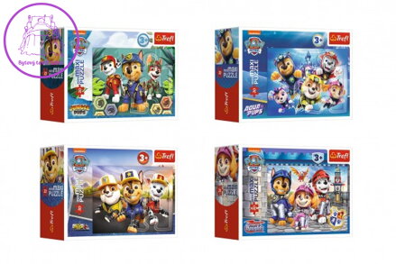 Minipuzzle miniMAXI 20 dílků Tlapková patrola/Paw Patrol 4 druhy v krabičce 11x8x4cm 24ks v boxu