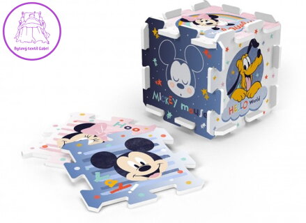 Pěnové puzzle Mickey Mouse 32x32x1cm 8ks ve fólii 0m+