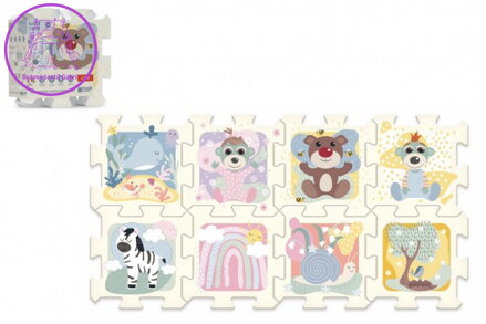 Pěnové puzzle Babies and the Bear 32x32x1cm 8ks ve fólii 0m+