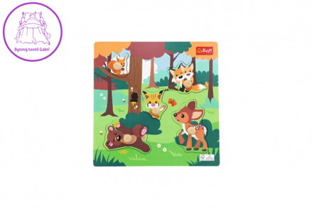 Vkládačka/Puzzle deskové obrysové zvířátka lesní 22x22cm ve fólii 18m+