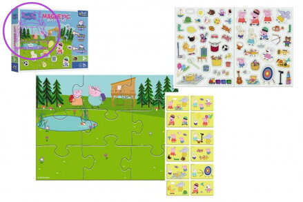 Magnetické puzzle Peppa a její zábava/Peppa Pig 12 dílků v krabici 28,5x22x5cm