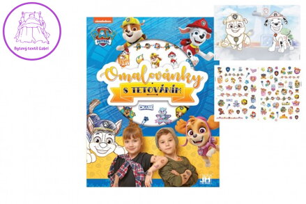 Omalovánky s tetováním A4 Tlapková patrola/Paw patrol v sáčku 21x28cm