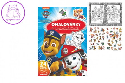 Omalovánky se samolepkami A4 Paw Patrol/Tlapková patrola  21x30cm