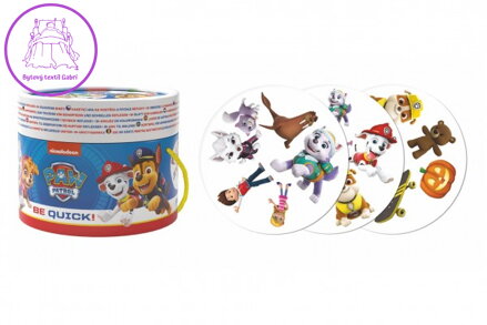Postřeh! karetní hra Tlapková patrola/Paw patrol v papírovém tubusu 12x10cm