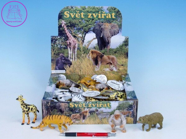 Zvířátka safari/ZOO plast 8-13cm asst 8 druhů 36ks v boxu Zvířátka safari/ZOO plast 8-13cm asst 8 druhů 36ks v boxu