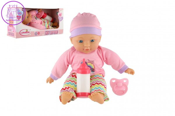 Panenka miminko 30cm měkké tělo s lahvičkou, dudlíkem v krabici 31x15,5x10cm Panenka miminko 30cm měkké tělo s lahvičkou, dudlíkem v krabici 31x15,5x10cm