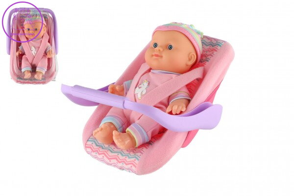 Panenka miminko 20 cm plast v nosítku/autosedačce Panenka miminko 20 cm plast v nosítku/autosedačce
