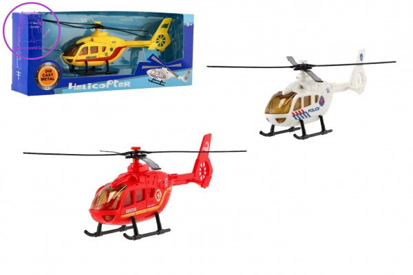 Vrtulník/Helikoptéra záchranných složek kov/plast 18cm 3 druhy v krabičce 26x10x5cm Vrtulník/Helikoptéra záchranných složek kov/plast 18cm 3 druhy v krabičce 26x10x5cm