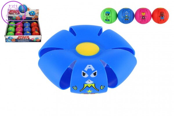 Flat Ball - Hoď disk, chyť míč! plast 8cm 4 barvy 12ks v boxu Flat Ball - Hoď disk, chyť míč! plast 8cm 4 barvy 12ks v boxu