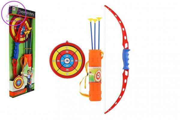 Luk 71cm +3 šípy v pouzdře + terč plast v krabici Luk 71cm +3 šípy v pouzdře + terč plast v krabici