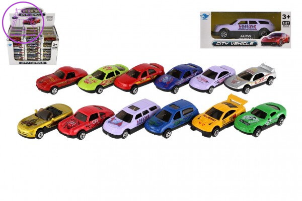 Auto kov 7cm v krabičce mix druhů 60ks v boxu Auto kov 7cm v krabičce mix druhů 60ks v boxu