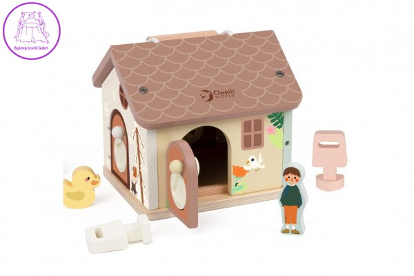 Skládanka/vkládačka dům dřevo 11ks 16x15x14cm 18m+