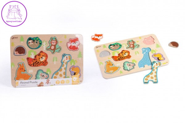 Puzzle/Vkládačka deskové zvířátka dřevo ve fólii 30x21cm 18m+ Puzzle/Vkládačka deskové zvířátka dřevo ve fólii 30x21cm 18m+