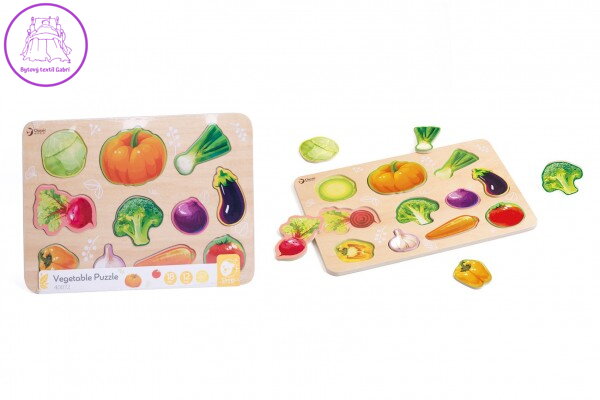 Puzzle/Vkládačka deskové zelenina dřevo ve fólii 30x21cm 18m+