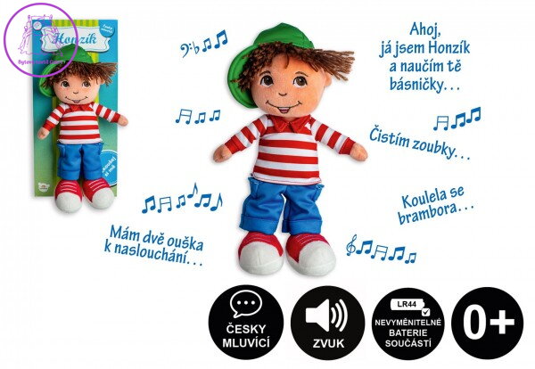 Panenka/Panáček kluk Honzík hadrový plyš 30 cm česky mluvící na kartě Panenka/Panáček kluk Honzík hadrový plyš 30 cm česky mluvící na kartě