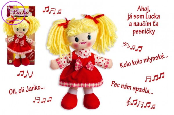Bábika Lucka handrová plyš 30 cm slovenský spievajúci na karte 0+ Bábika Lucka handrová plyš 30 cm slovenský spievajúci na karte 0+