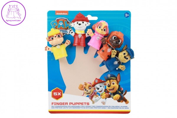 Maňásek prstový 5ks Tlapková patrola/Paw patrol guma 6cm na kartě 16,5x20cm Maňásek prstový 5ks Tlapková patrola/Paw patrol guma 6cm na kartě 16,5x20cm