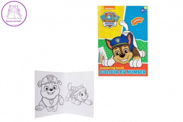 Malování podle čísel pracovní sešit se samolepkami Tlapková patrola/Paw Patrol 21x29,5cm Malování podle čísel pracovní sešit se samolepkami Tlapková patrola/Paw Patrol 21x29,5cm