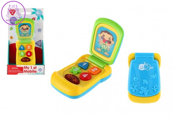 Telefon Mobil plast 14cm na baterie se zvukem se světlem na kartě 11x20x5,5cm 18m+