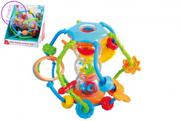 Chrastítko koule/míček edukační plast 15cm pro nejmenší v krabici 18x19x17cm 6m+ Chrastítko koule/míček edukační plast 15cm pro nejmenší v krabici 18x19x17cm 6m+
