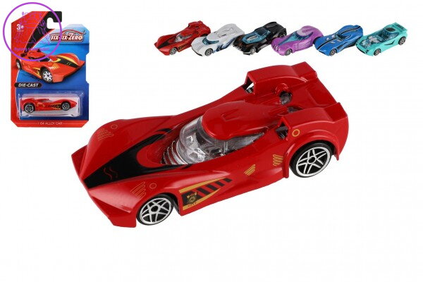 Auto sportovní kov/plast 8cm na volný chod mix druhů na kartě 11x16,5cm Auto sportovní kov/plast 8cm na volný chod mix druhů na kartě 11x16,5cm