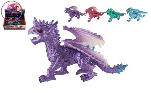 Drak figurka plast 10cm 4 druhy 12ks v boxu Drak figurka plast 10cm 4 druhy 12ks v boxu