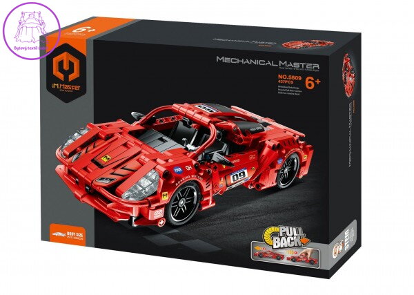 Stavebnice iM.MASTER závodní auto na zpětné natažení plast 437 dílků v krabici 31x23x7 cm Stavebnice iM.MASTER závodní auto na zpětné natažení plast 437 dílků v krabici 31x23x7 cm