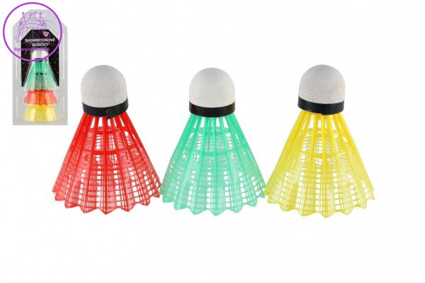 Míčky/Košíčky na badminton barevné 3ks plast v blistru 11x21cm Míčky/Košíčky na badminton barevné 3ks plast v blistru 11x21cm