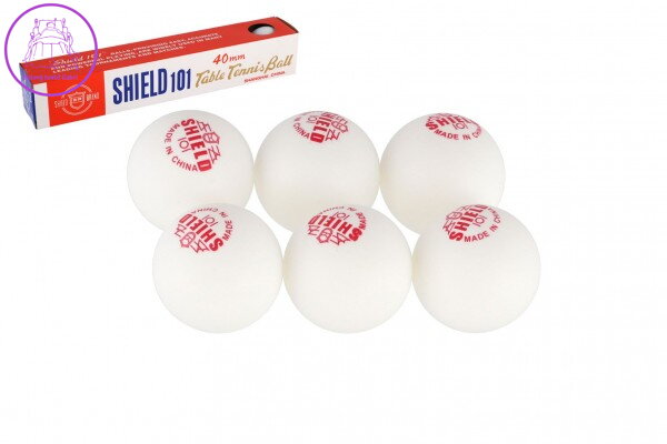Míčky na stolní tenis 6ks SHIELD 4cm bezešvé bílé v krabičce 24x4cm Míčky na stolní tenis 6ks SHIELD 4cm bezešvé bílé v krabičce 24x4cm