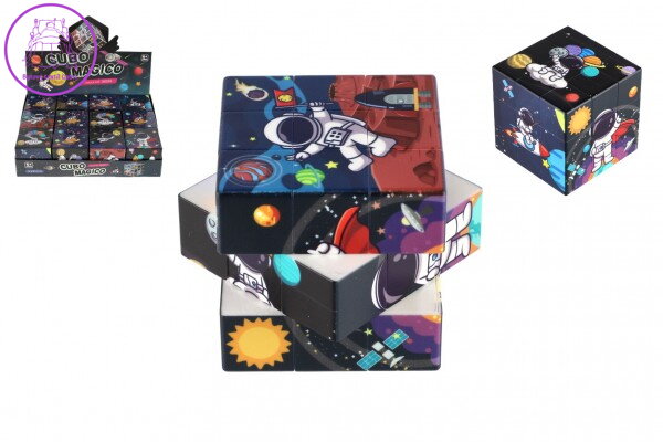 Kostka hlavolam vesmír 3x3x3 plast ve fólii 6x6x6cm 12ks v boxu Kostka hlavolam vesmír 3x3x3 plast ve fólii 6x6x6cm 12ks v boxu