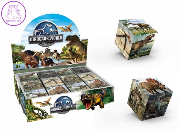 Kostka hlavolam dinosaurus 3x3x3 plast ve fólii 6x6x6cm 12ks v boxu Kostka hlavolam dinosaurus 3x3x3 plast ve fólii 6x6x6cm 12ks v boxu