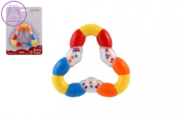 Chrastítko/kousátko trojúhelník flexibilní plast 10x10cm na kartě 0m+ Chrastítko/kousátko trojúhelník flexibilní plast 10x10cm na kartě 0m+