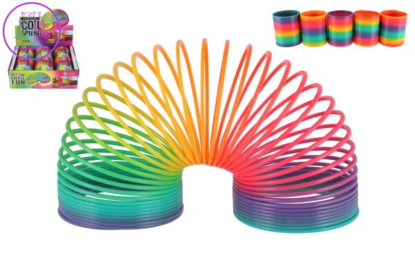 Spirála/pružina duhová plast průměr 8,5cm 6ks v boxu Spirála/pružina duhová plast průměr 8,5cm 6ks v boxu