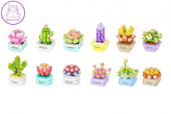 Stavebnice mini KOCO Sukulent v květináči plast mix druhů v krabičce 8x12x4cm 12ks v boxu Stavebnice mini KOCO Sukulent v květináči plast mix druhů v krabičce 8x12x4cm 12ks v boxu