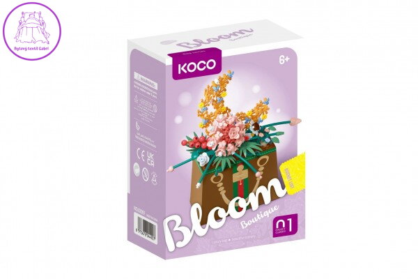 Stavebnice mini KOCO Květina v kabelce plast 245ks v krabičce 11x15x6cm