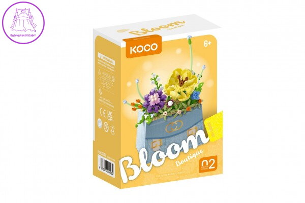 Stavebnice mini KOCO Květina v kabelce plast 223ks v krabičce 11x15x6cm