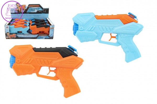 Vodní pistole plast 19cm 2 barvy 12ks v boxu Vodní pistole plast 19cm 2 barvy 12ks v boxu