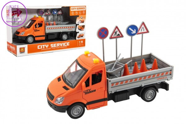 Auto silniční údržba plast 25cm na setrvačník na baterie se zvukem se světlem v krabici 32x19x12cm Auto silniční údržba plast 25cm na setrvačník na baterie se zvukem se světlem v krabici 32x19x12cm