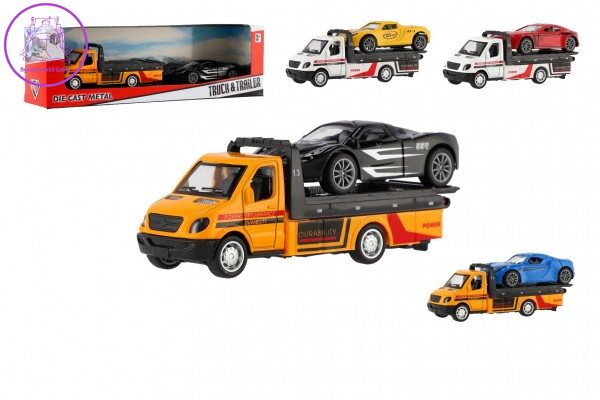 Auto odtahovka + auto kov/plast 11cm na zpětné natažení mix druhů v krabičce 24x7,5x6cm Auto odtahovka + auto kov/plast 11cm na zpětné natažení mix druhů v krabičce 24x7,5x6cm
