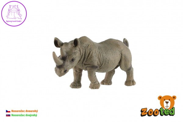 Nosorožec dvourohý zooted plast 14cm v sáčku Nosorožec dvourohý zooted plast 14cm v sáčku