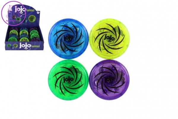 Jojo plast 6cm svítící na baterie 4 barvy 12ks v boxu Jojo plast 6cm svítící na baterie 4 barvy 12ks v boxu