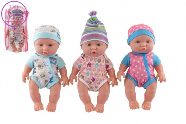 Miminko/miminko pevné tělo plast 25 cm na baterie se zvukem 3 druhy v plastové taštičce 13x28x7cm Miminko/miminko pevné tělo plast 25 cm na baterie se zvukem 3 druhy v plastové taštičce 13x28x7cm